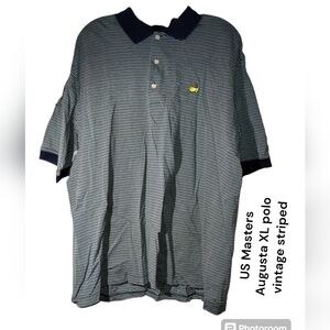 Vtg Golf Augusta National Shop Polo Shirt Striped XL Cotton US Masters Georgia